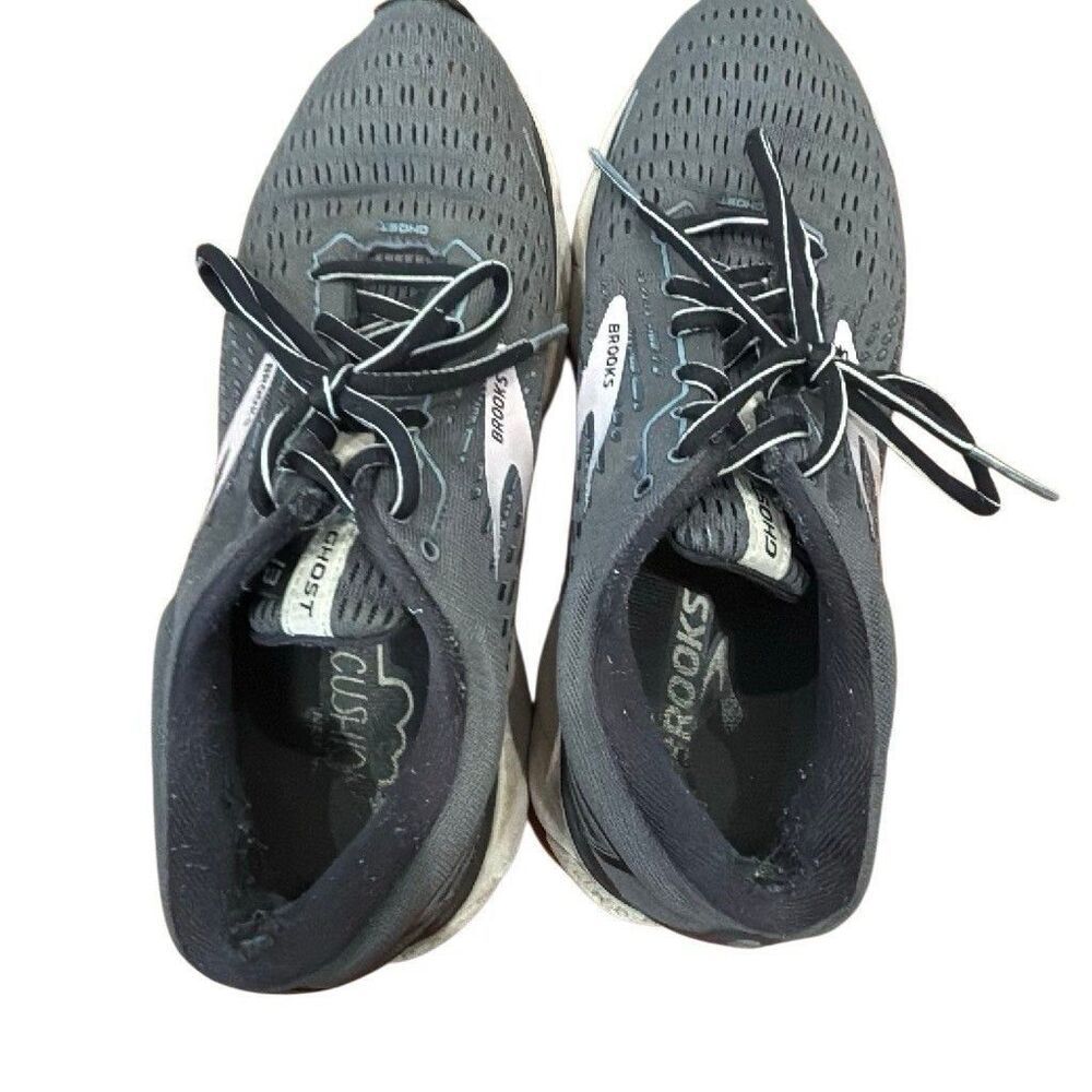 Brooks Ghost Gray/Black Solid Low Top Lace-Up Running Sneakers Mesh Upper size 9 - Picture 12 of 16